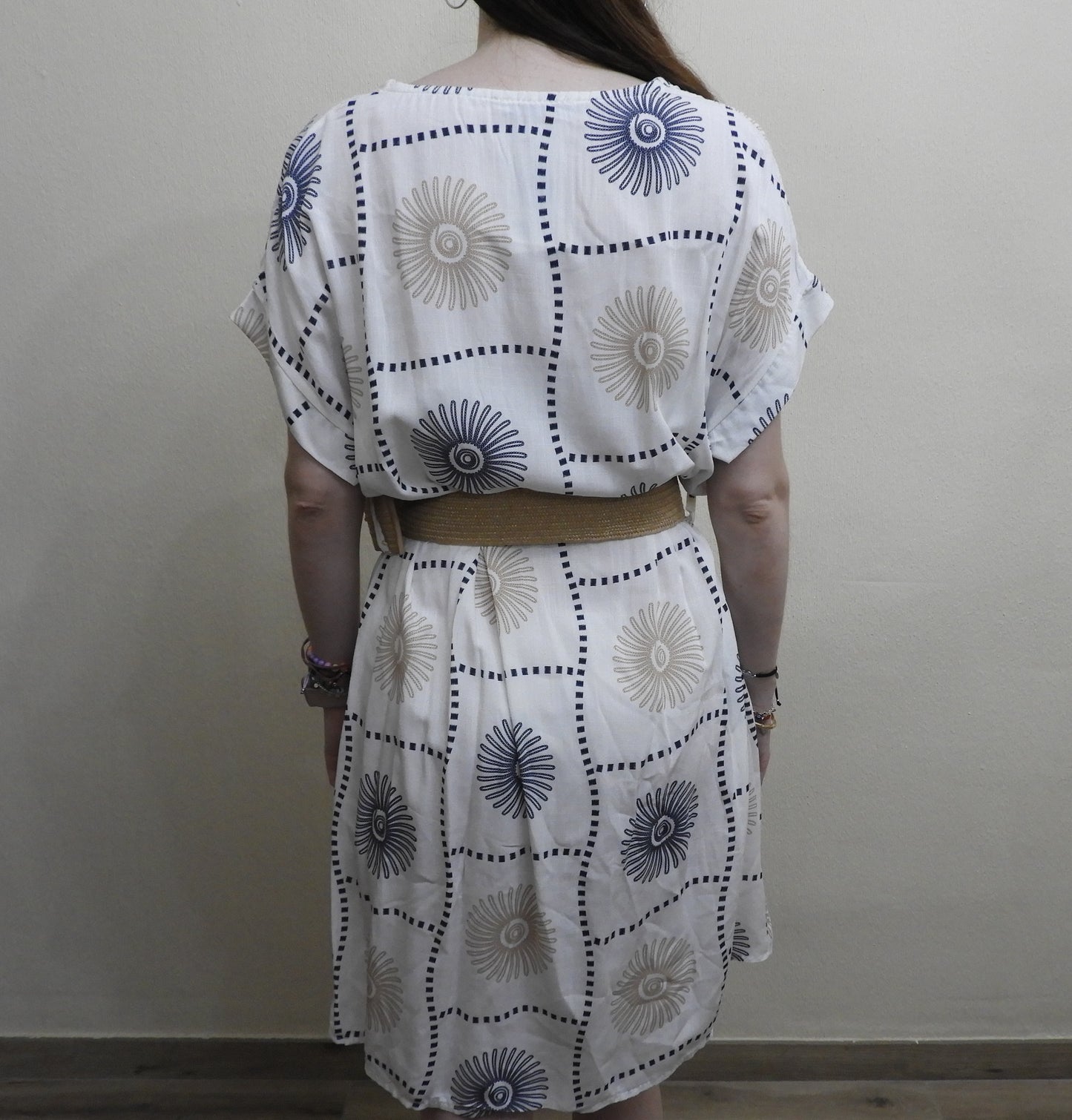 Vestido estampado con cinturón