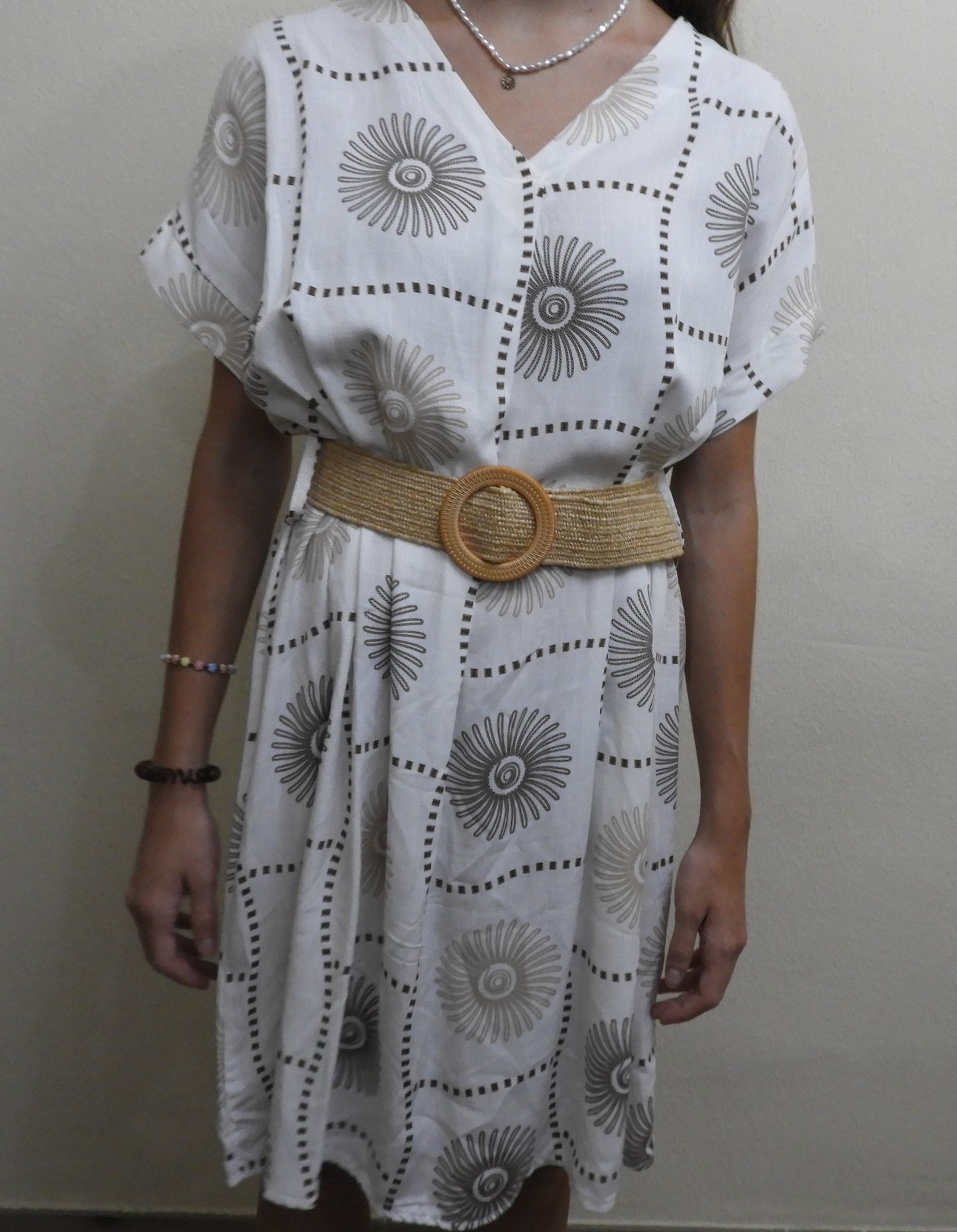 Vestido estampado con cinturón