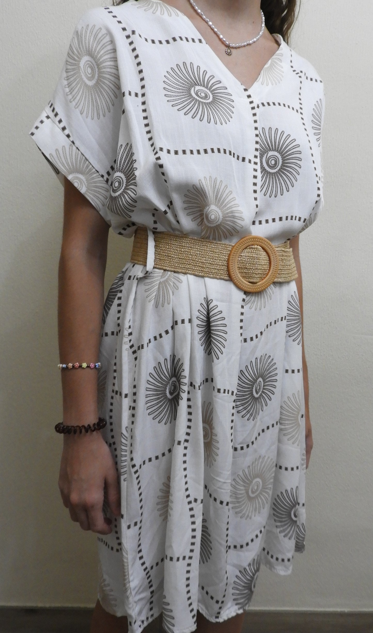 Vestido estampado con cinturón