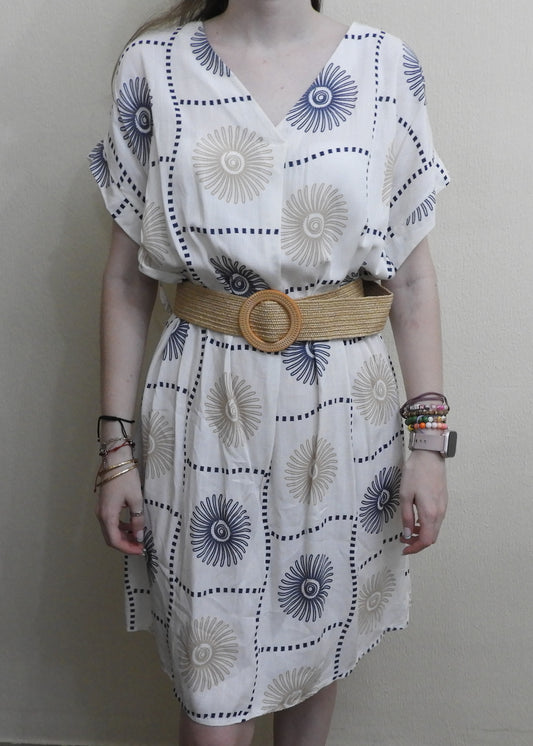 Vestido estampado con cinturón