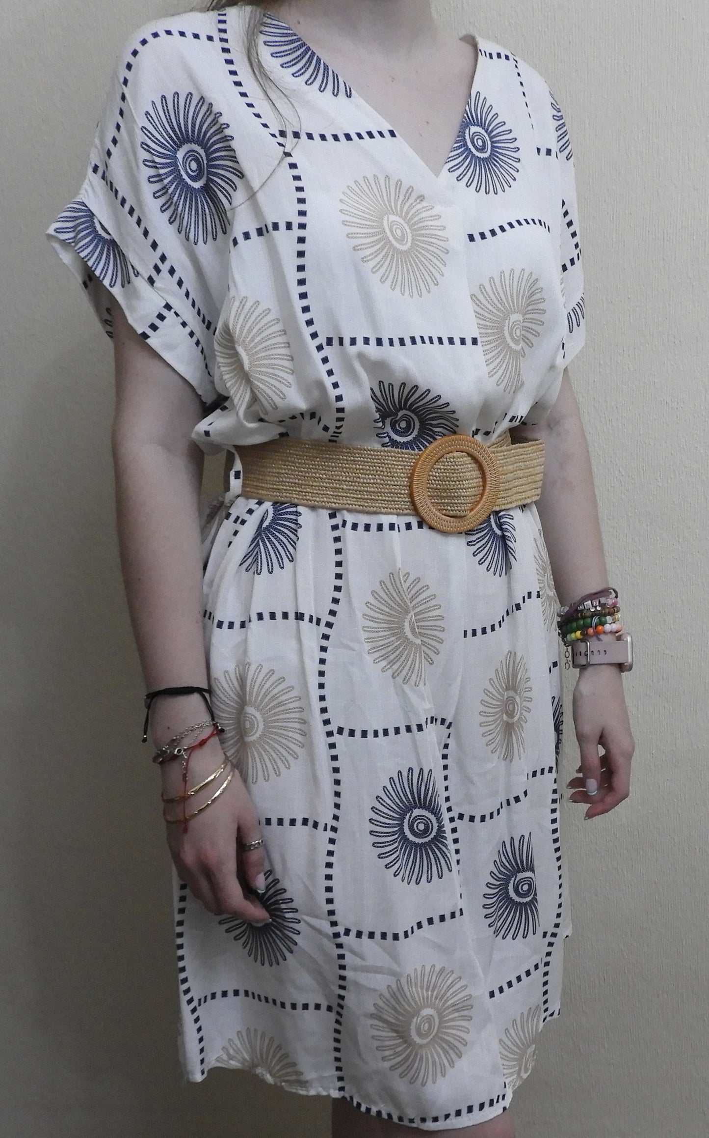 Vestido estampado con cinturón