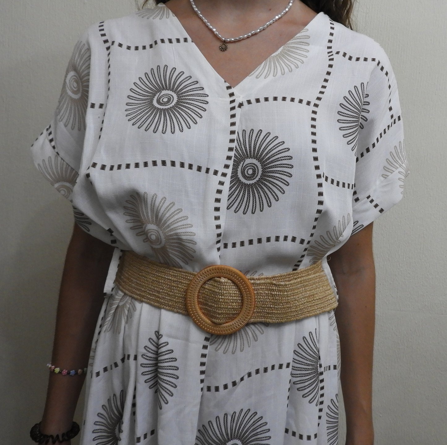 Vestido estampado con cinturón