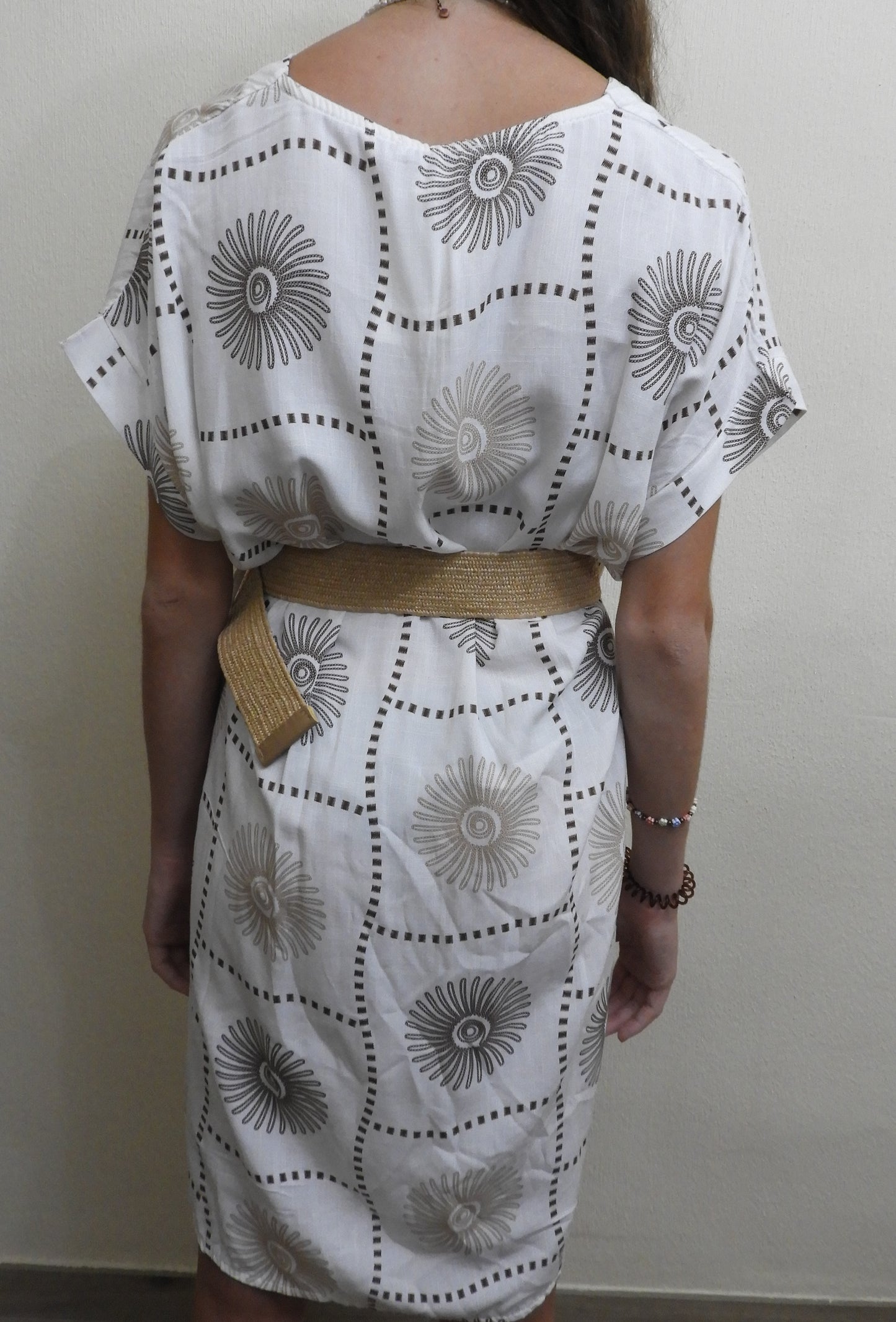 Vestido estampado con cinturón